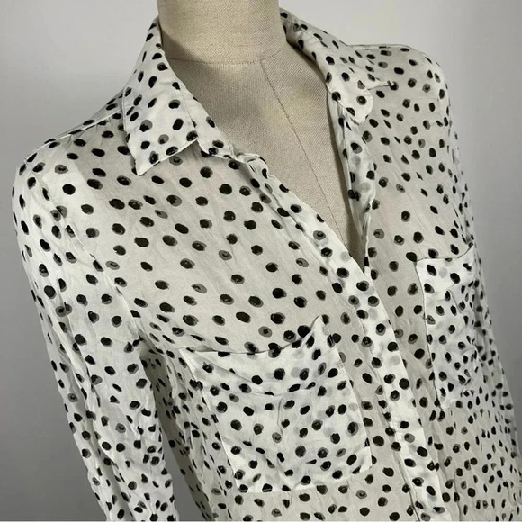 🌟Bella Dahl Women's Full Button Down Hipster Dot Blouse S - Picture 5 of 11